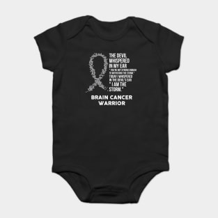 The Devil- Brain Cancer Awareness Support Ribbon Baby Bodysuit